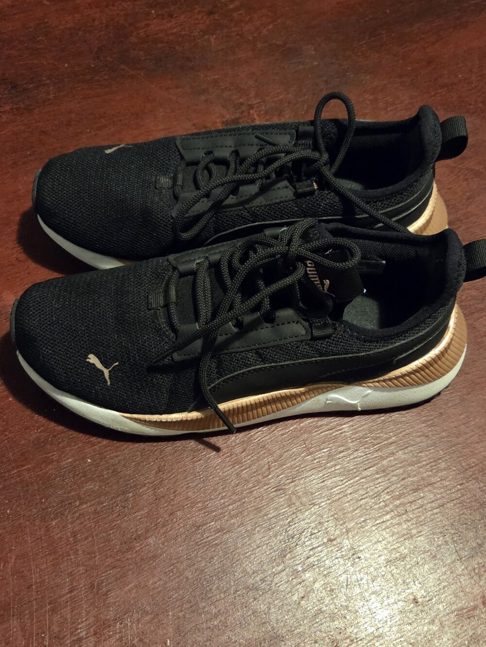 Puma WOMENS  Black and Rose Gold Running Sneakers Size 6